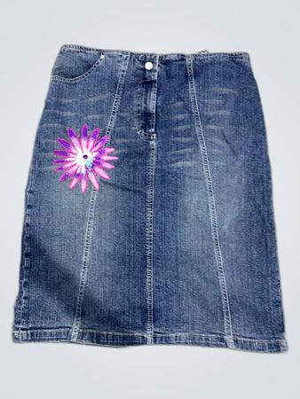 Diesel Embroidered Denim Mini Skirt
