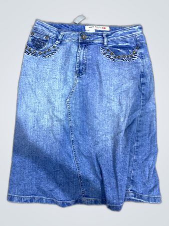 AG Jeans Embroidered Denim Skirt