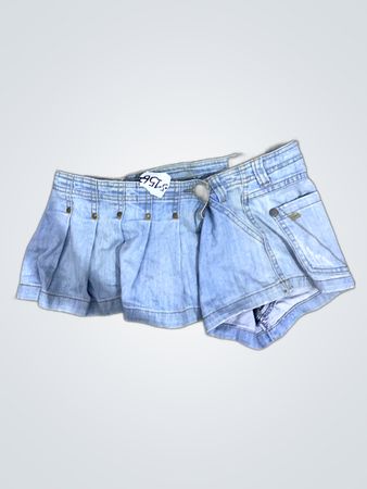 Diesel Pleated Denim Mini Shorts