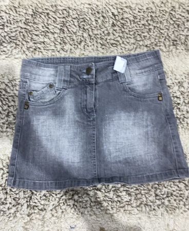 Gray Denim Skirt