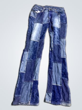 Unbranded Patchwork Flare Denim Pants