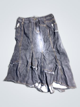 Distressed Denim Mini Skirt