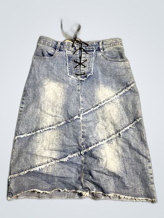 Unbranded Lace-Up Denim Mini Skirt