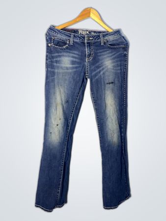 Distressed Blue Jeans