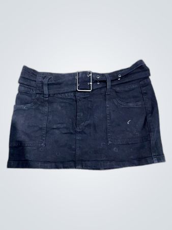 Unbranded Black Denim Mini Skirt