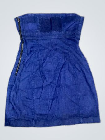 Unbranded Blue Denim Strapless Mini Dress