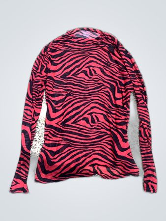 Unbranded Sheer Zebra Print Long Sleeve Blouse