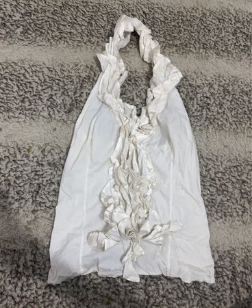 White Ruffle Blouse