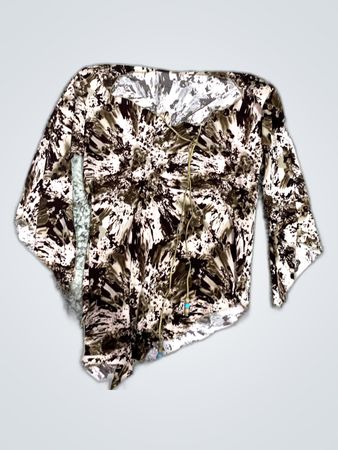 Long-Sleeve Blouse with Abstract Pattern