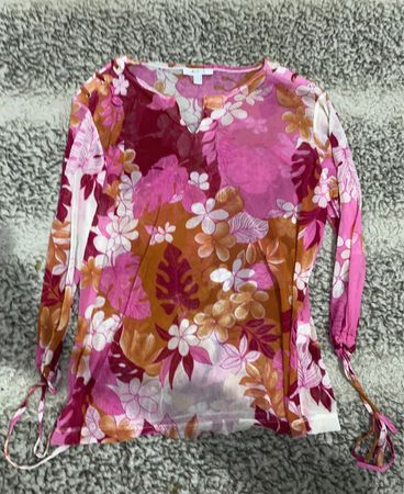 Guess Sheer Floral Print Blouse
