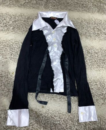 Black Satin Trim Shirt