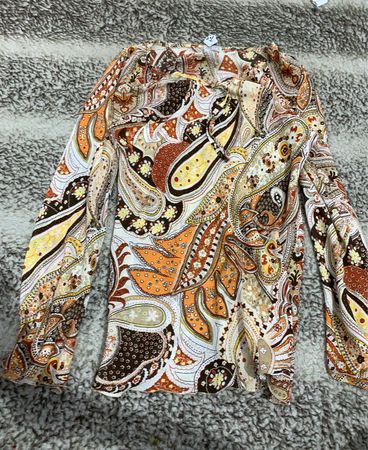 Zara Printed Long Sleeve Blouse