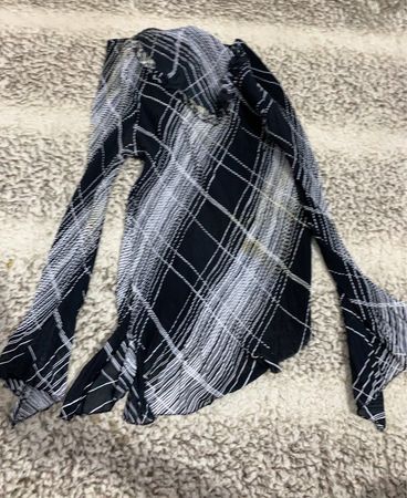 ASOS Design Plaid Sheer Long Sleeve Blouse