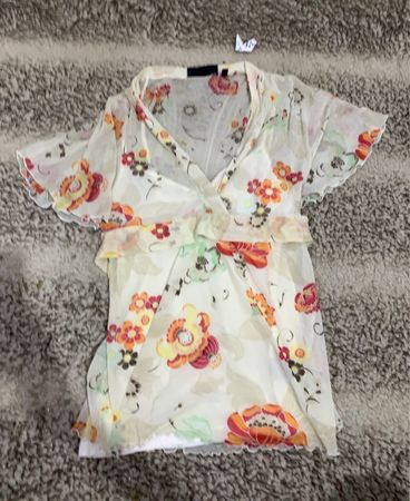 Mango Printed Floral Blouse