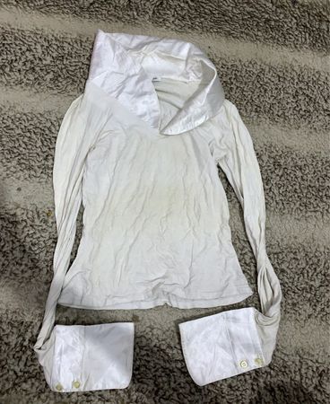 White Satin Hooded Blouse