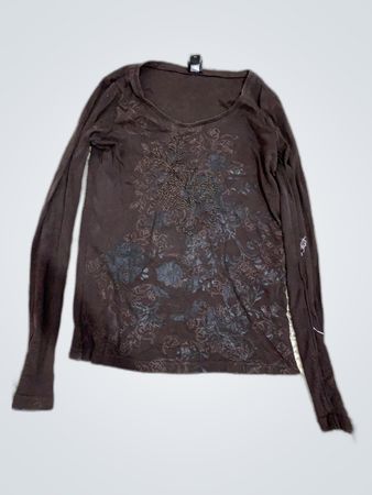 Mango Embroidered Long-Sleeve Blouse