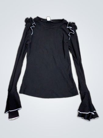 H&M Black Ruffle Sleeve Blouse