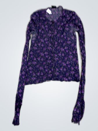 Mango Purple Floral Printed Blouse