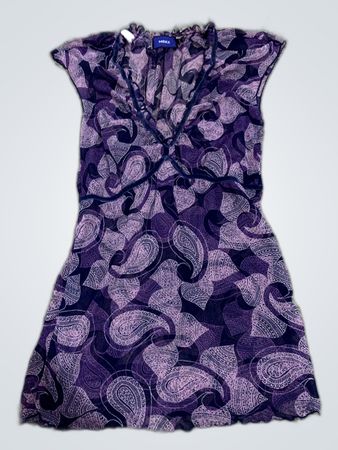 Mango Purple Paisley Printed Blouse