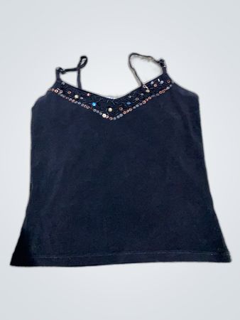 Black Beaded Camisole Top