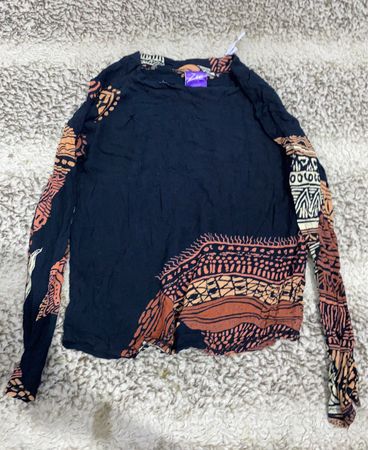 Zara Printed Long Sleeve Blouse