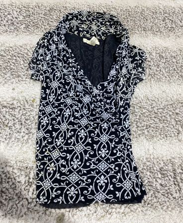Free People Printed Wrap Blouse