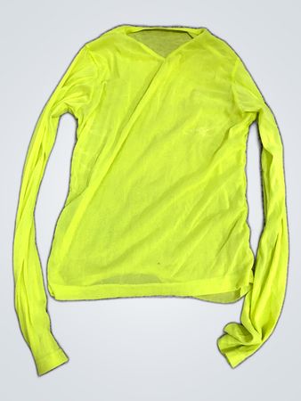 Unbranded Sheer Neon Green Long Sleeve Blouse