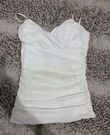 White Ruched Camisole Top