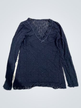 Black Lace Long Sleeve Top