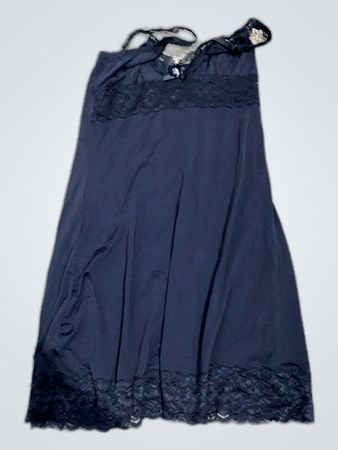 Black Lace Trim Slip Dress