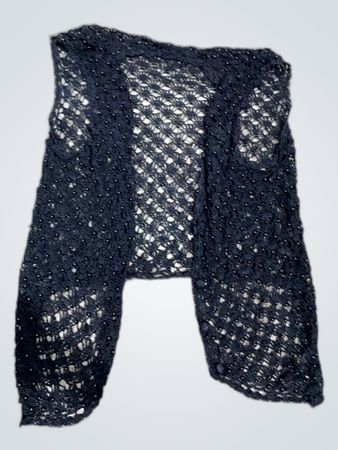 Black Beaded Knit Vest