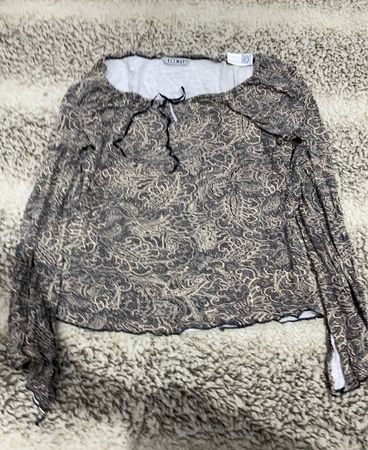 H&M Printed Sheer Blouse