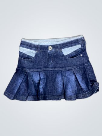 Bershka Denim Pleated Mini Skirt