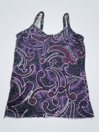 Unbranded Purple Printed Sequined Cami Top