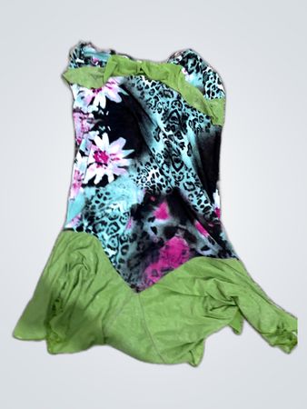 Blouse with Floral and Leopard Print