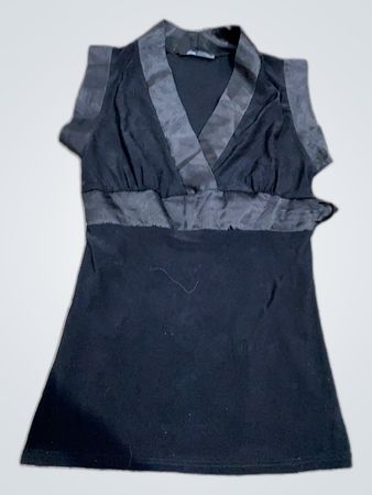 Armani Black Sleeveless Wrap Blouse