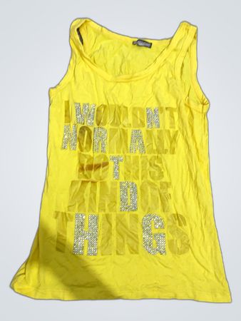 BIBA Yellow Graphic Tank Top
