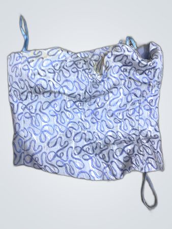 Blue Patterned Corset Top