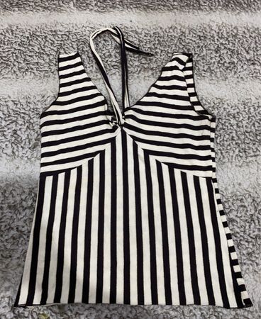 Black and White Striped Tank Top