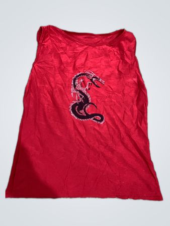 Red Tank Top with Dragon Design