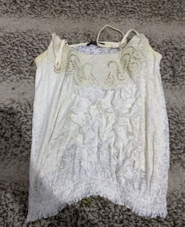 White Lace Trim Camisole Top