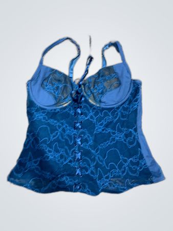 Blue Lace Corset Top