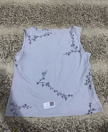 Unbranded Floral Embroidered Sleeveless Tank Top
