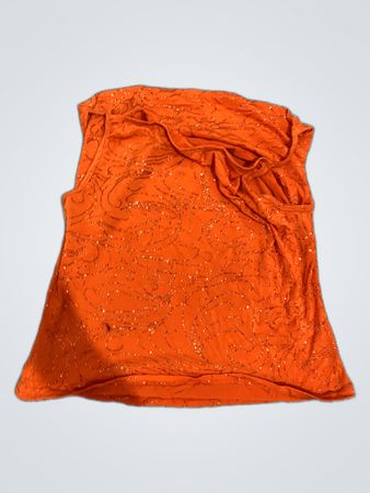Orange Sequined Paisley Tube Top