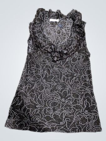 Zara Black Ruffle Floral Blouse