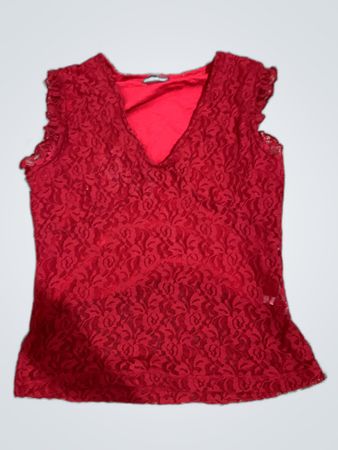 H&M Red Lace Blouse