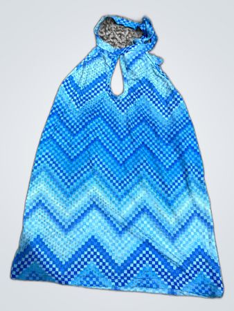 Blue Chevron Halter Top