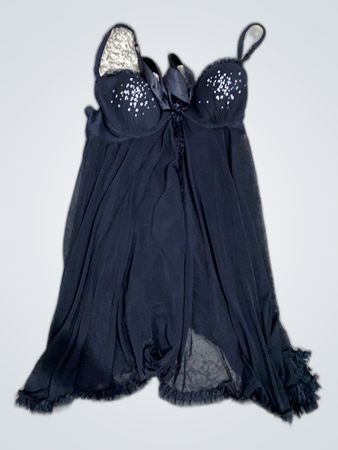 Black Chemise with Rhinestones