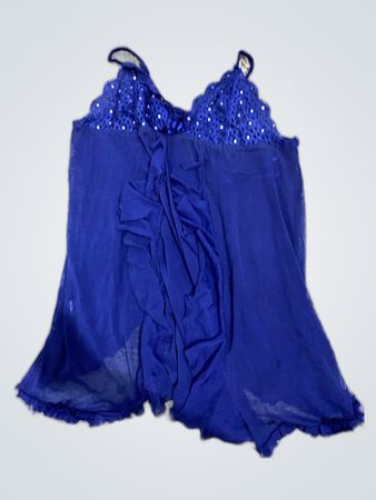 Blue Lace Trim Chemise