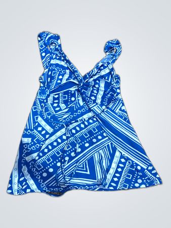 Unbranded Blue Geometric Print Mini Dress